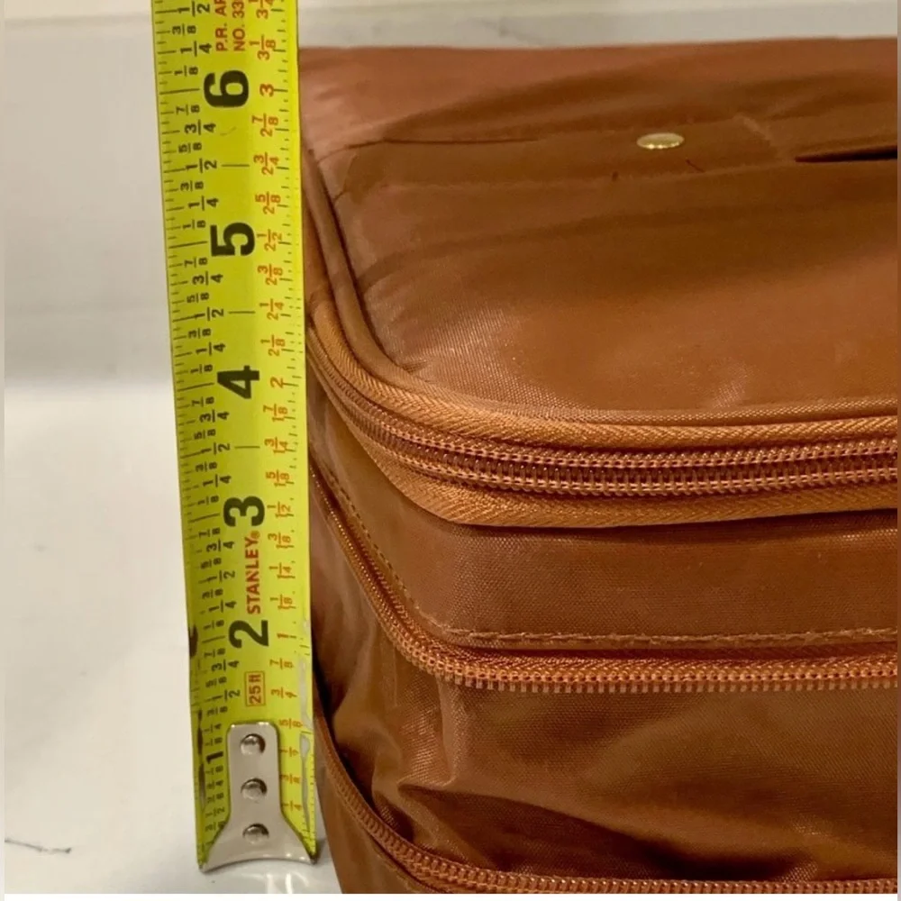 Joy Mangano 2 Stackable Jewelry Organizers in Brown Expandable Zip Around Case. - Picture 13 of 13